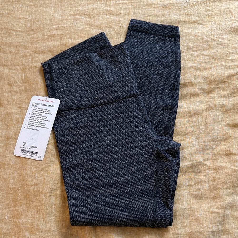 Lululemon Wunder Under Hi-rise 7/8 tight in herringbone - Picture 1 of 17